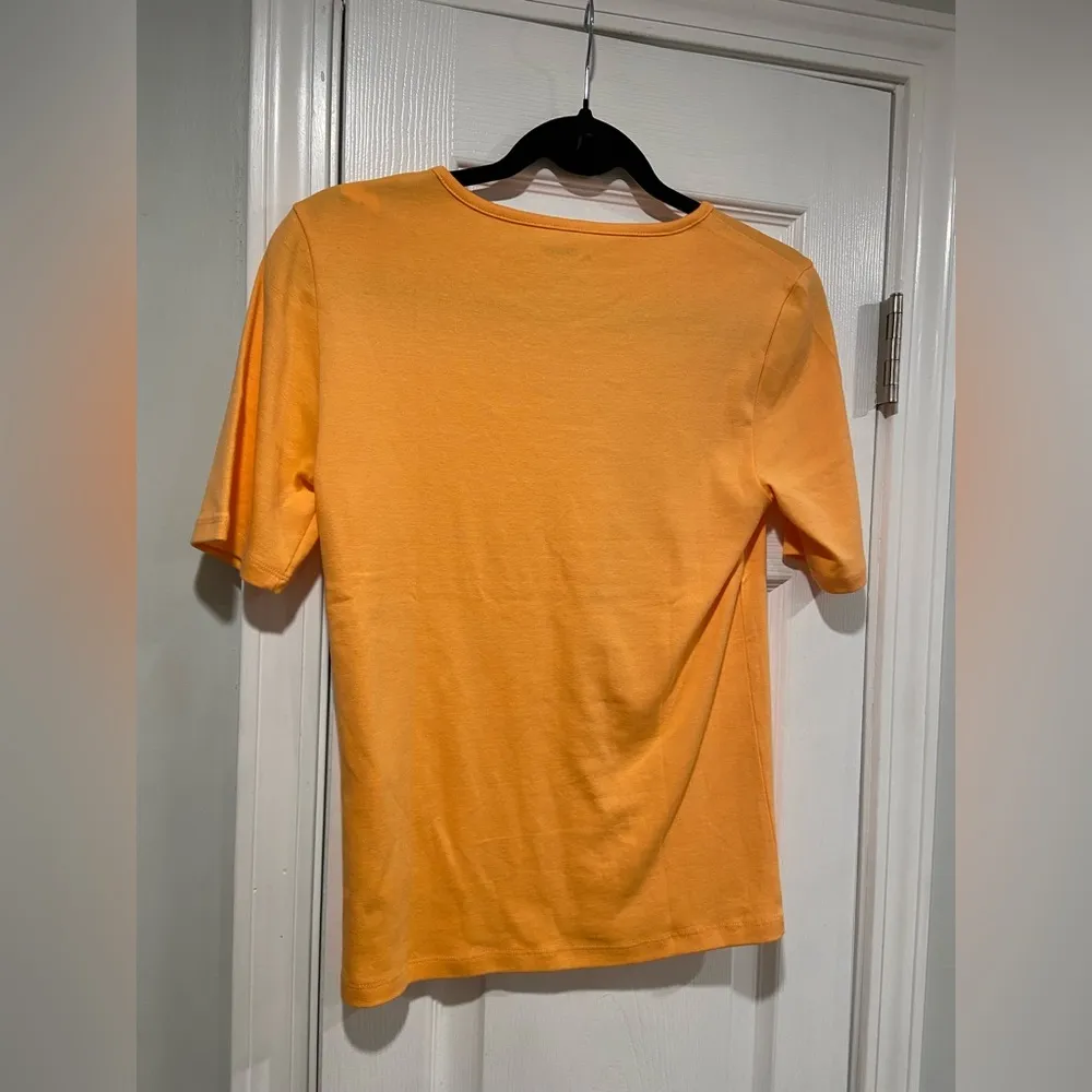 NWOT J. Crew Size M Perfect Fit Tee Shirt Short Sleeve Cotton Crew Orange - Image 7