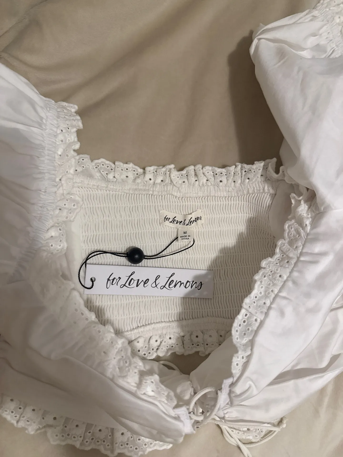 For Love & Lemons Top Crop White - Image 3