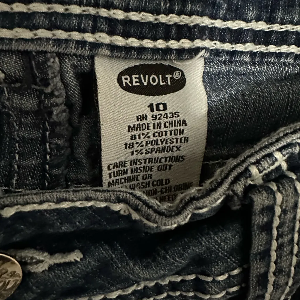 Revolt Dark Blue Women's Boot Cut Jeans Size 10 - Image 6
