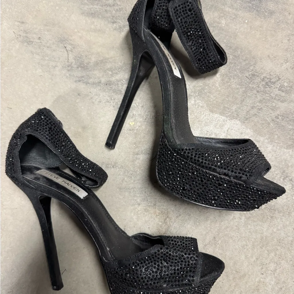 Steve Madden Glittering Black Heels - Image 3