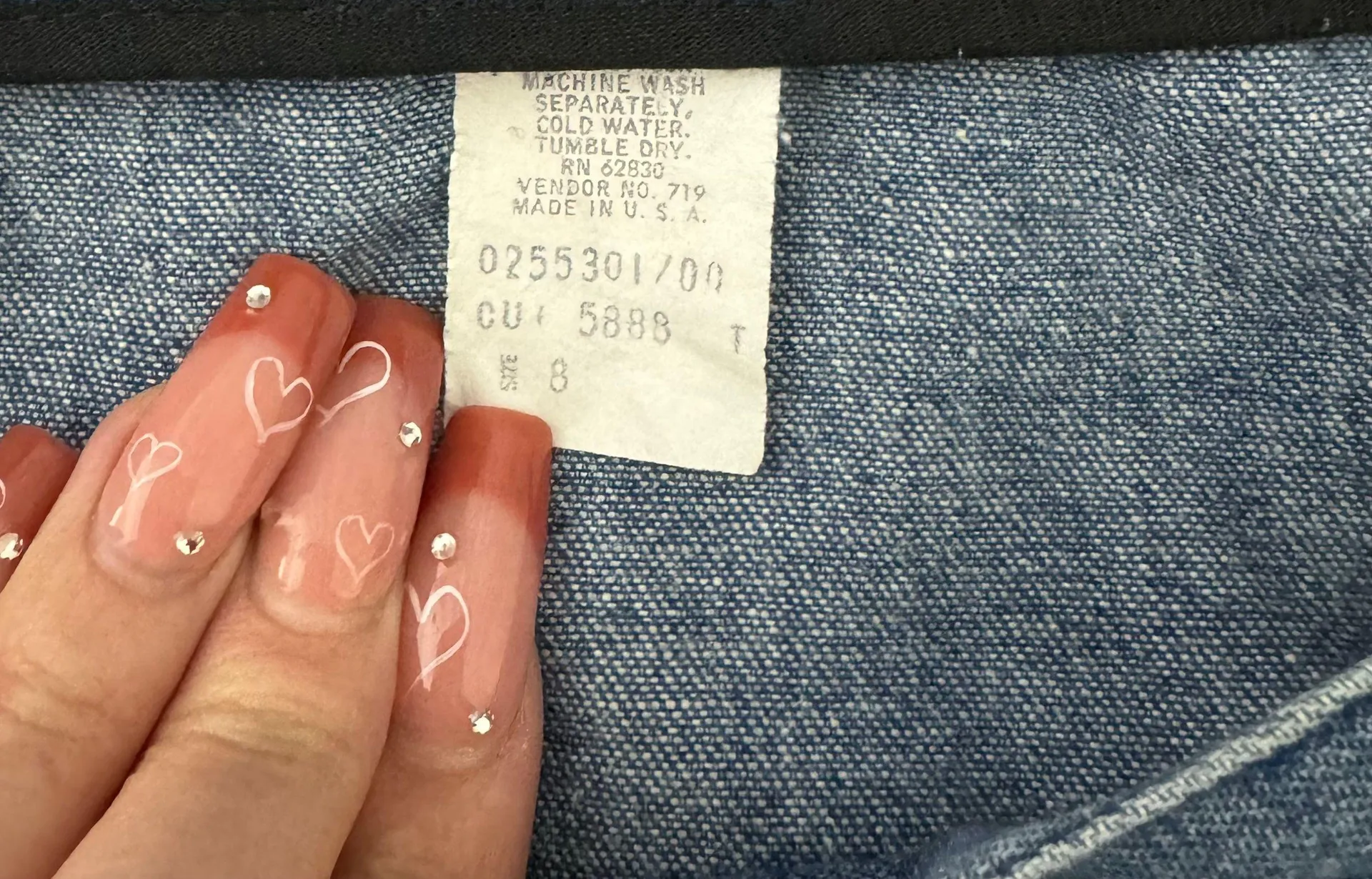 Lands'End  Vintage 90s Dark Wash Denim Jean Western Prairie Ranch Midi Skirt - Image 10