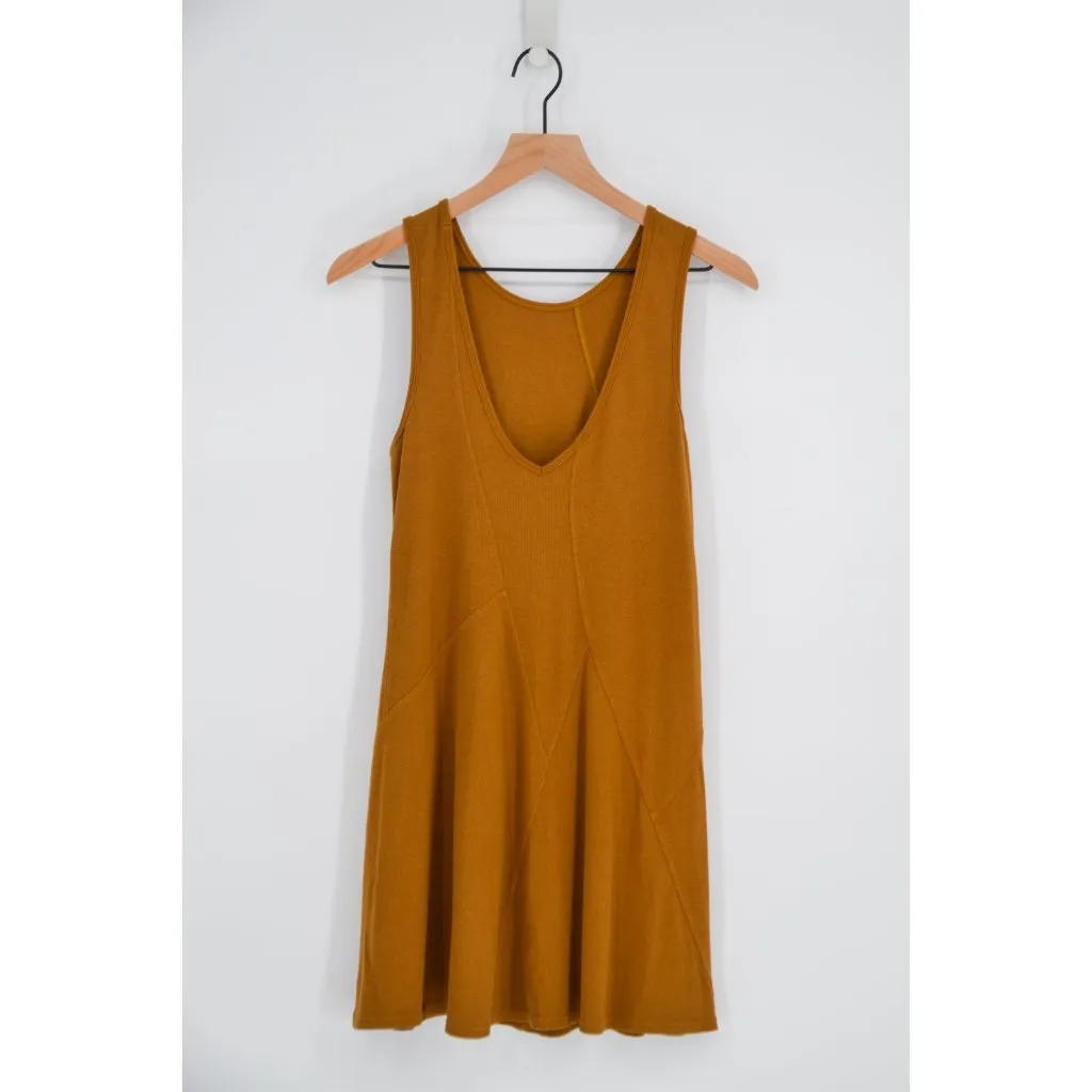 Lululemon Ribbed Modal Cotton Dress Spiced Bronze Brown Sleeveless Women's 6 - Image 3
