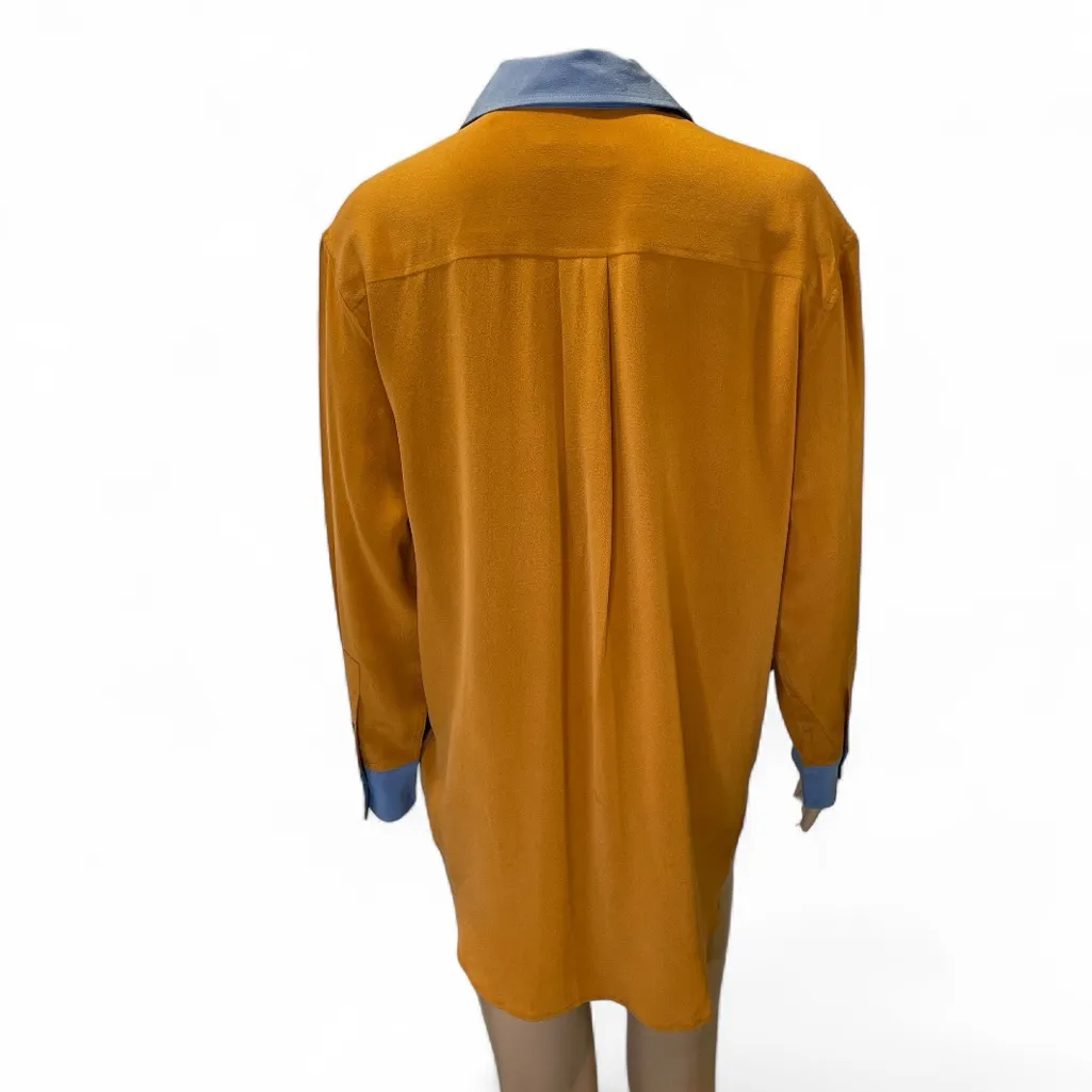 Equipment Women’s Silk Elsee Patchwork Colorblock Button-down Blouse Size XS - Image 6