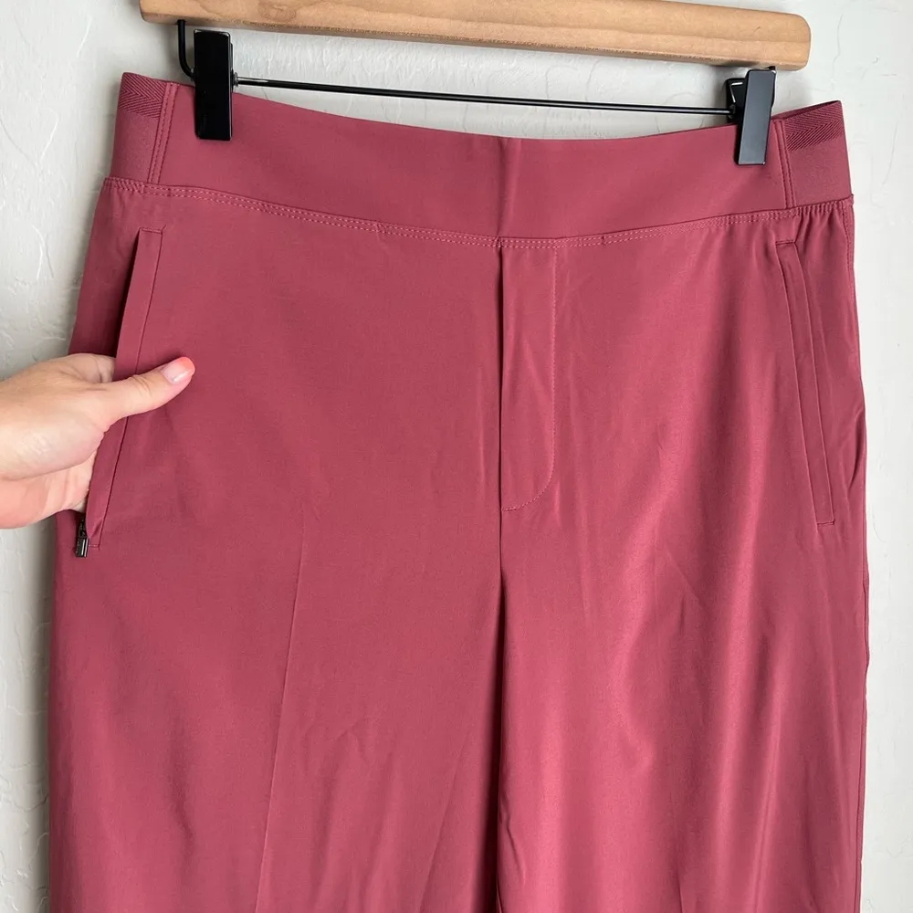 NEW Athleta Brooklyn high rise wide leg jogger pants berry pink 10 - Image 4