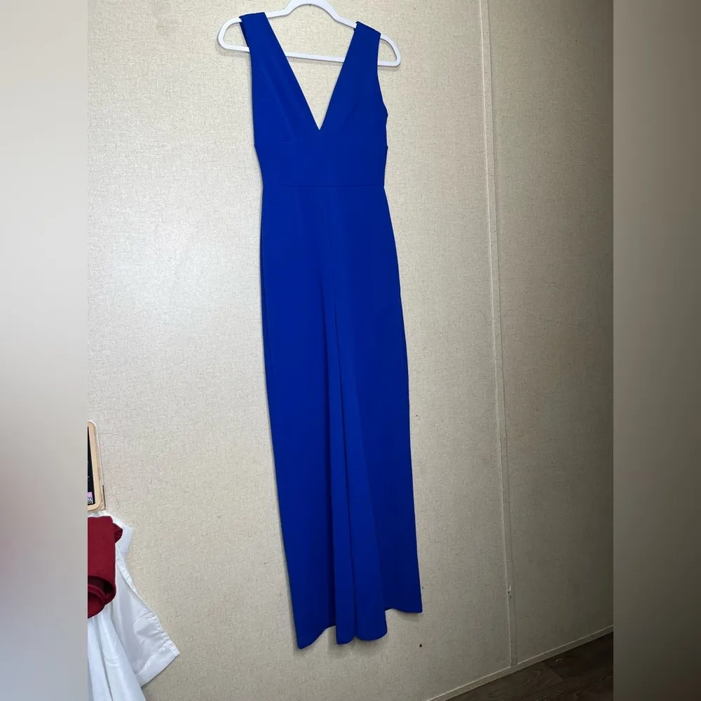 Lulu's Blue V-Neck Sleeveless Jumpsuit Size S - Image 2