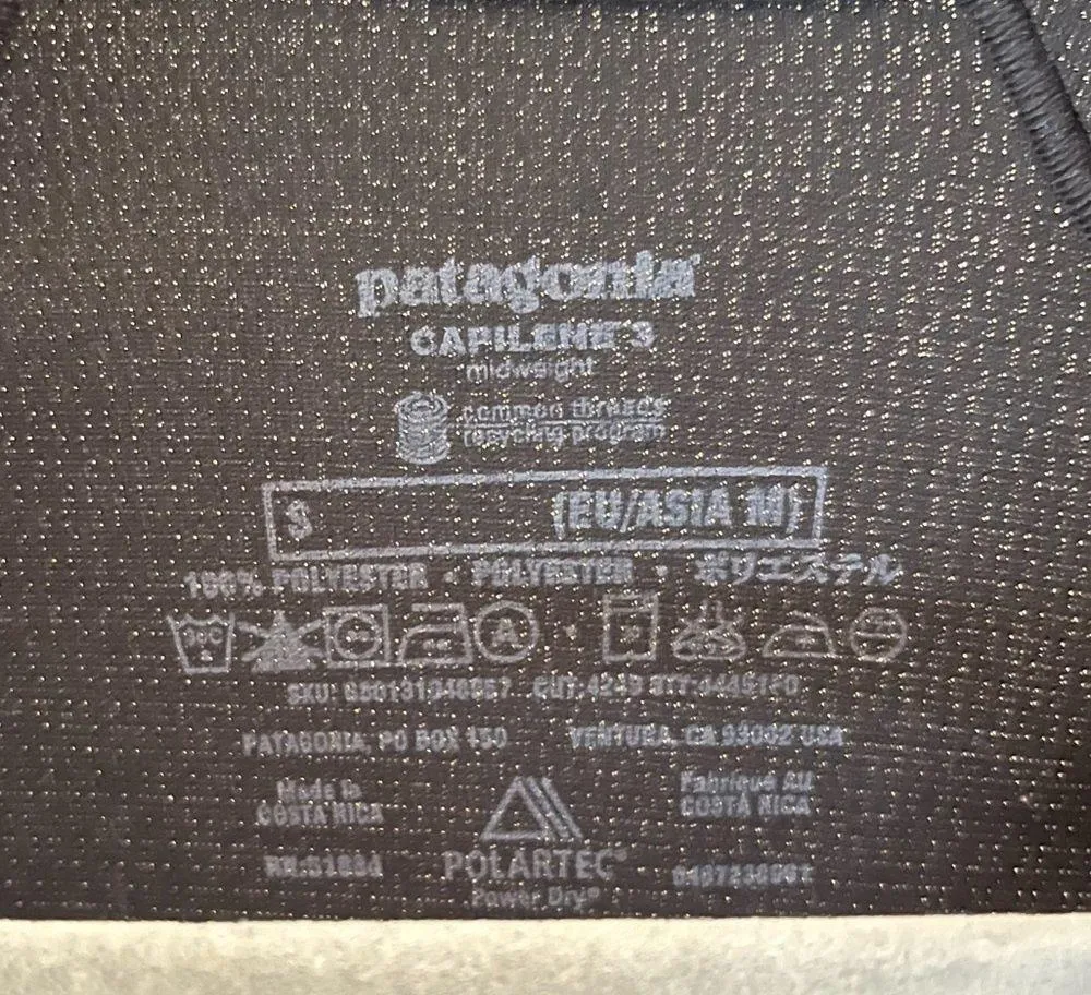 Patagonia Women's Capilene Thermal Weight Zip-Neck in Black Sz S EUC - Image 9