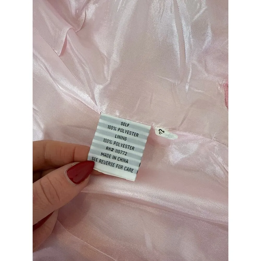 Vintage Moshita Couture Pink Embroidered Shell Tank & Blazer Set Cute Size 12 - Image 6