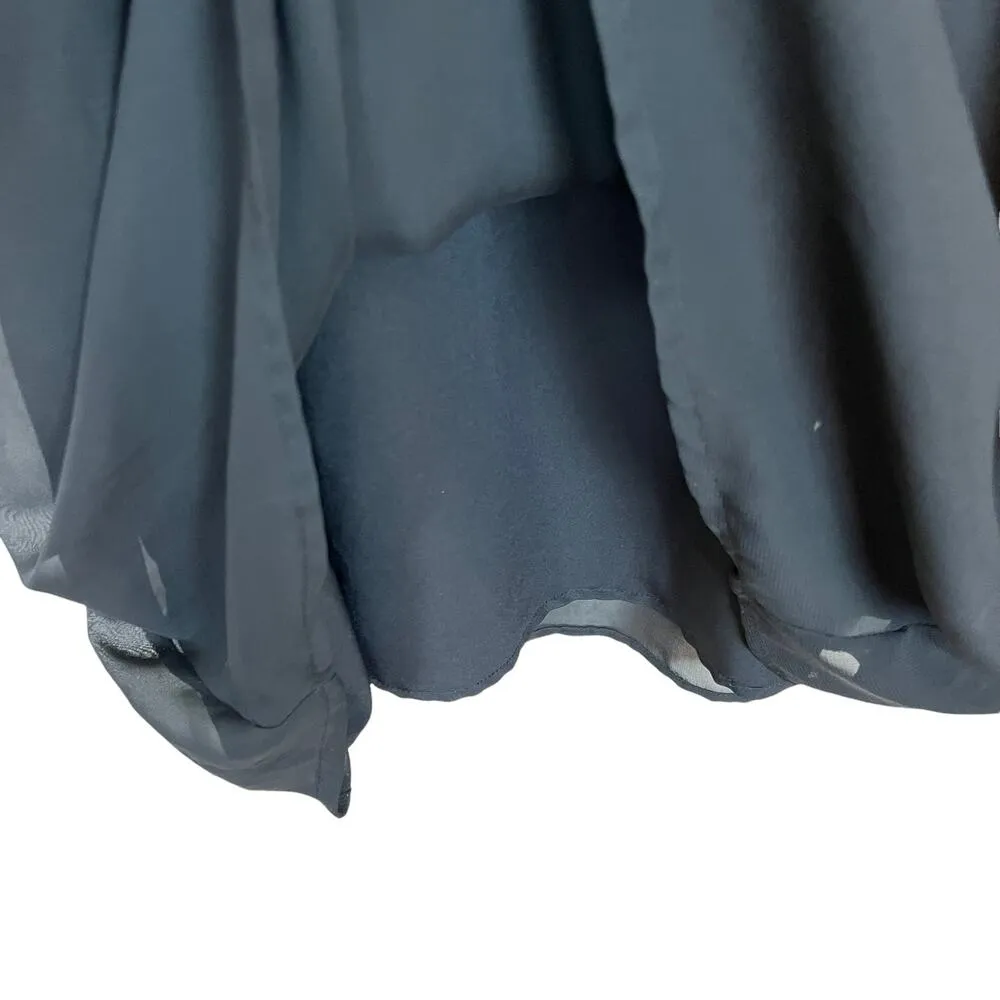 Central Park West One Shoulder Black Mini Fray Trim Dress Size Medium - Image 6