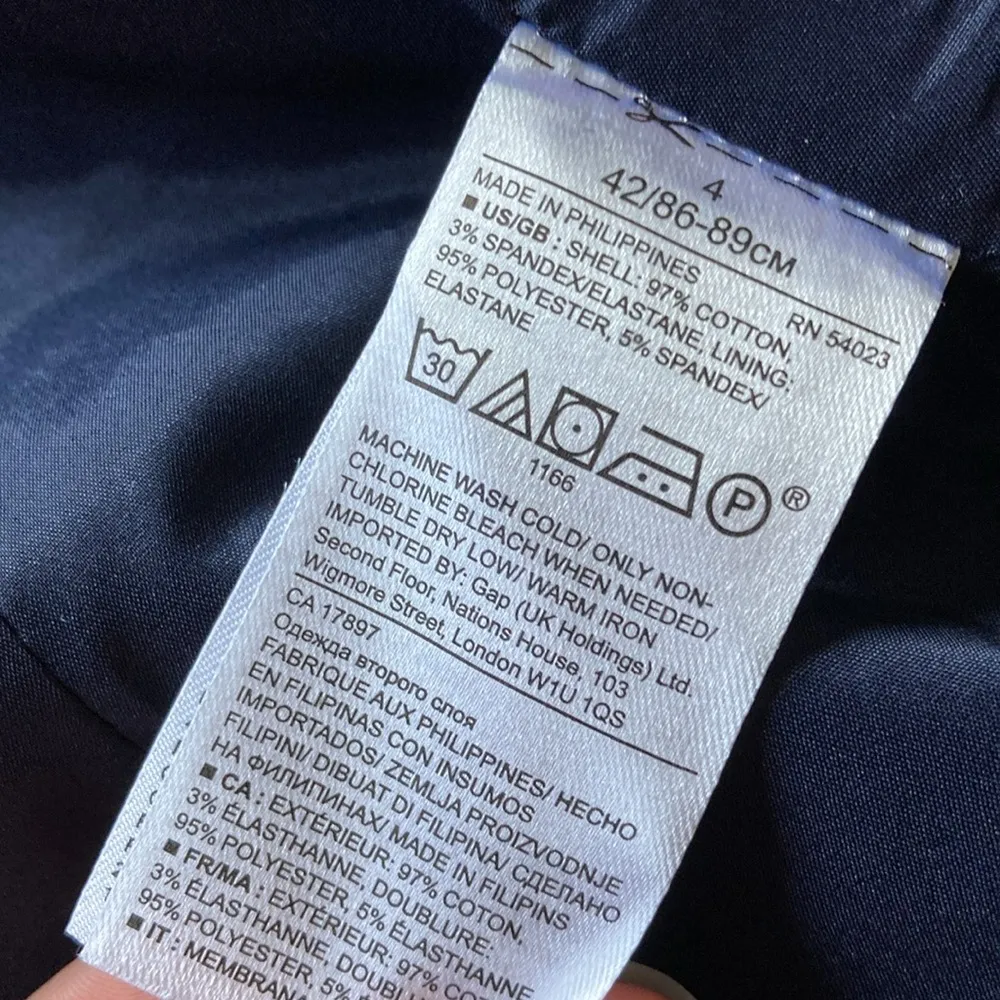 NEW Banana Republic Navy Blue Blazer Suit Jacket Size 4 Work Cotton Blend NWOT - Image 8