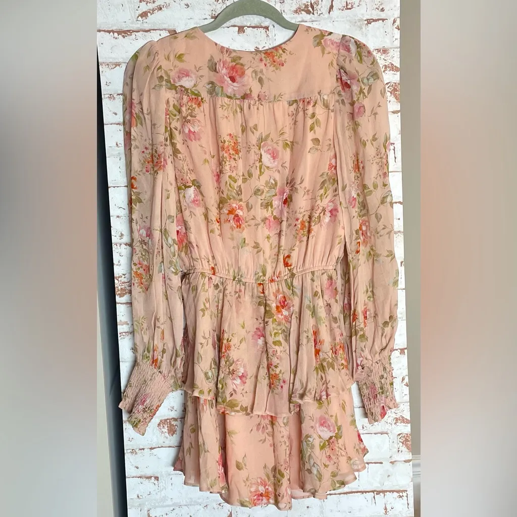 Yumi Kim Pink Floral Tiered Skirt Dress - Image 2