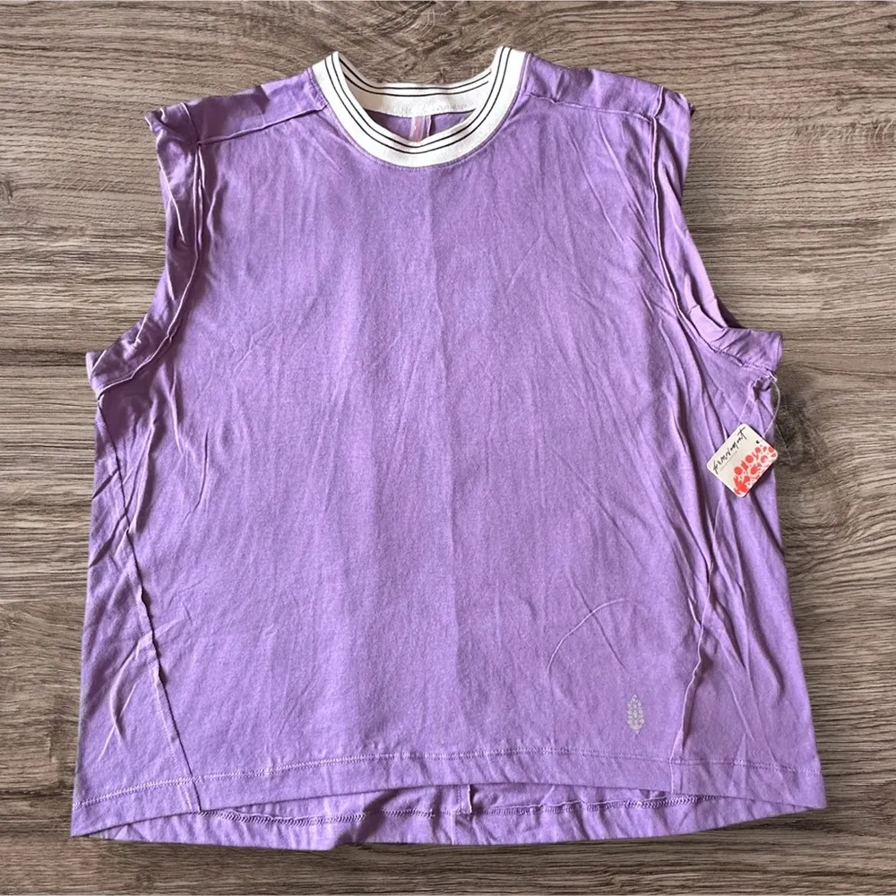 #65 NWT Free People Don't Sweat It Oversized Tee in Violet - Image 6