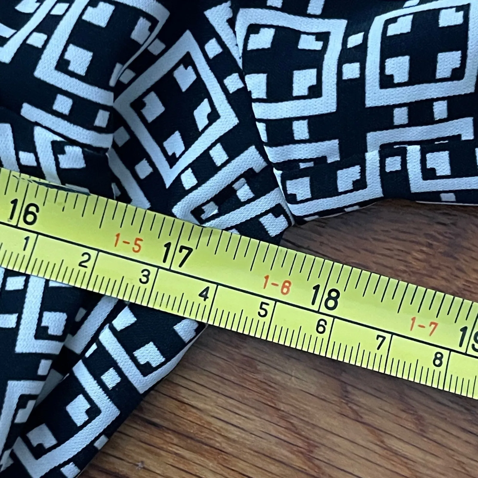 ABERCROMBIE & FITCH Geometric Print Wrap Dress Small Petite Black Cream NEW - Image 8