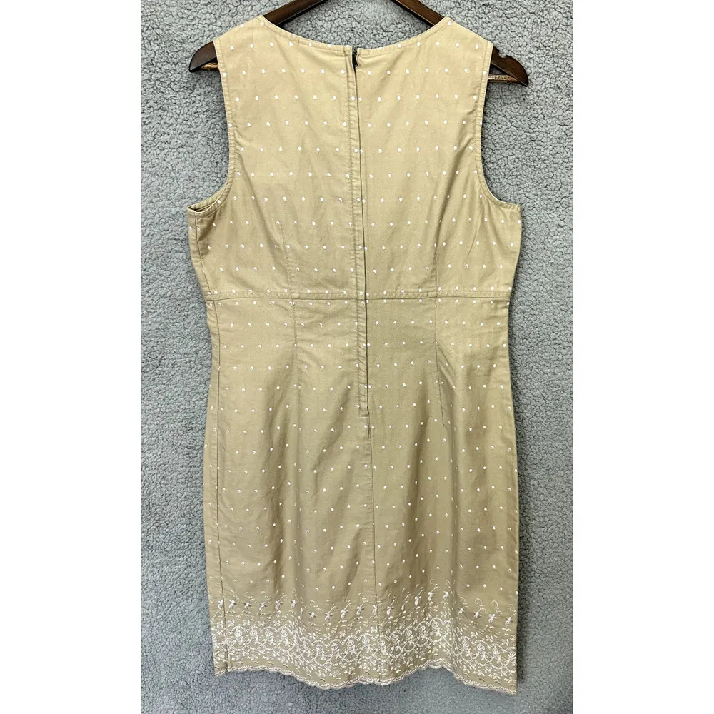 Vintage 90s Liz Cliaborne‎ Sheath Dress Womens 12 Sleeveless Embroidered Boho - Image 7