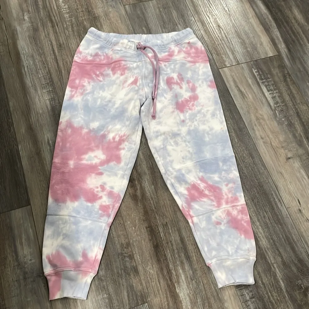 LoveShackFancy Etty Cropped Joggers  Tie Dye Sweatpants Small - Image 3