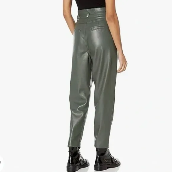 BLANKNYC Green Faux Leather High Waist Tapered Pants Size 30 - Image 2