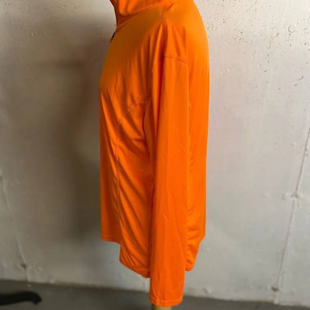 #317 NEON ORANGE Ladies 1/4 Zip Pullover Orange Size XL - Image 4
