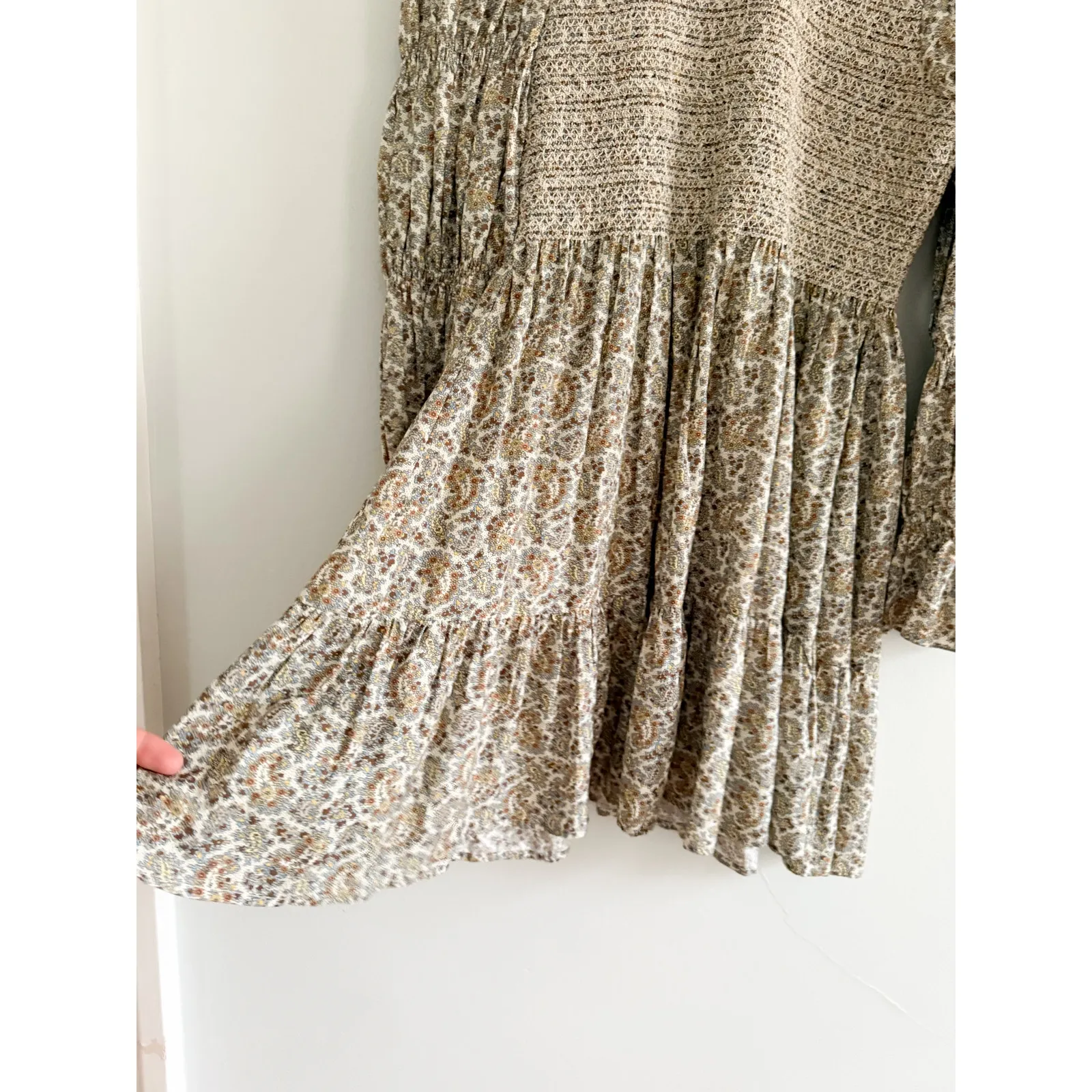 DÔEN | DOEN | Callie Dress / Cream Tisbury Paisley | Sz S Green - Image 6