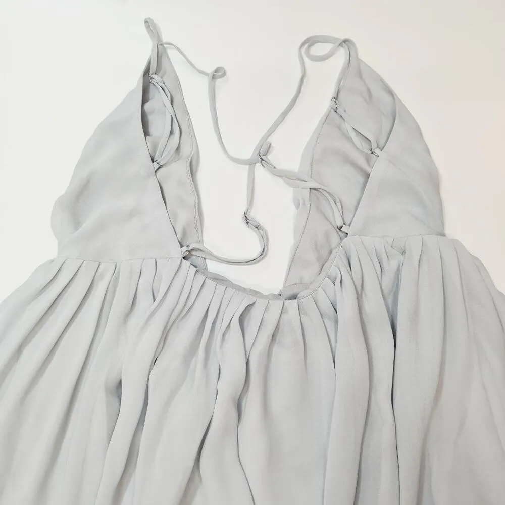 Michael Costello x REVOLE Etta Mini Wrap Dress in Baby Blue XS - Image 10