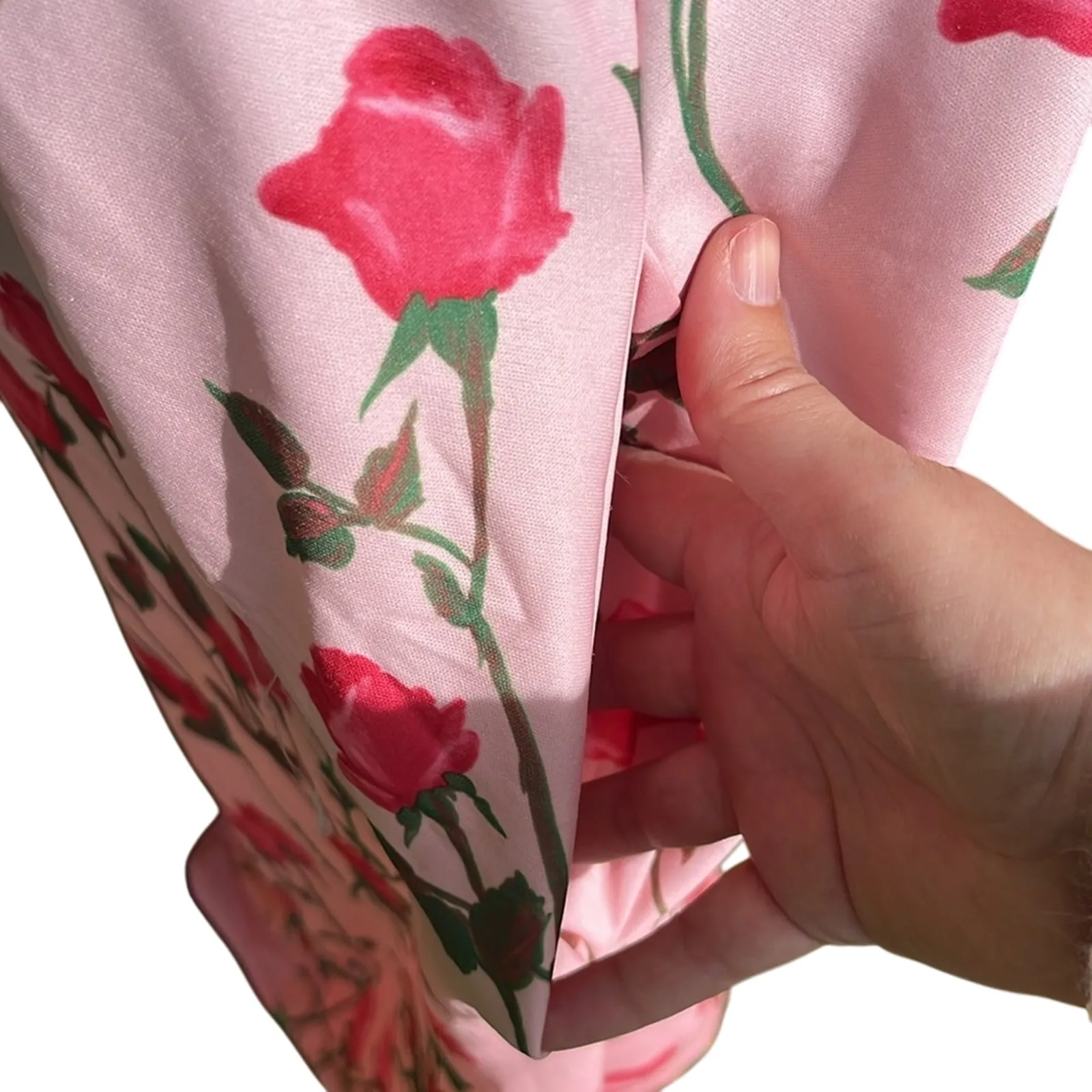 Fabulous Vintage Floral Rose Pink Robe Loungewear House Dress - Image 6