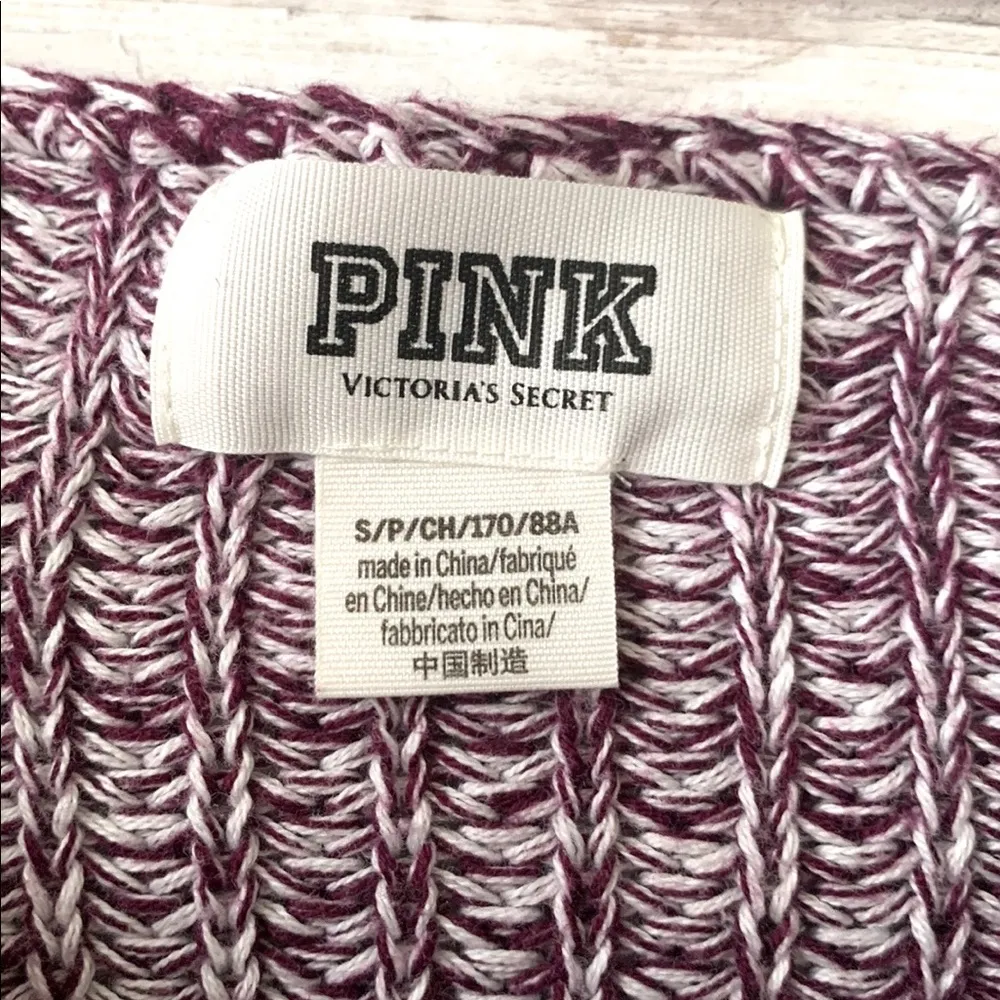 PINK Victoria’s Secret Women’s S/M Purple Knit Cropped Sweater Size Small - Image 4