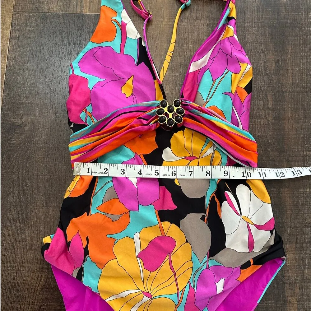 Trina Turk Gemini Plunge One Piece Swimsuit - Image 5