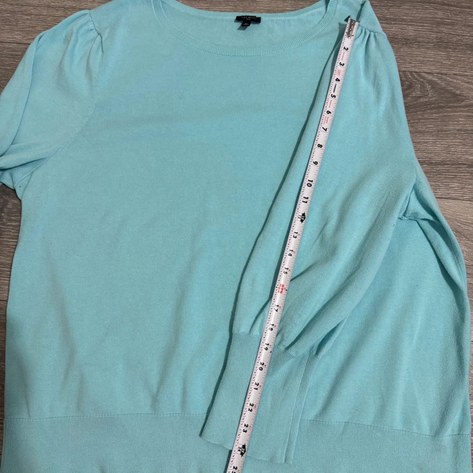 Talbots Plus Teal Blue Boat Neck Sweater Cuff Button Detail Long Sleeve Size 3X - Image 11