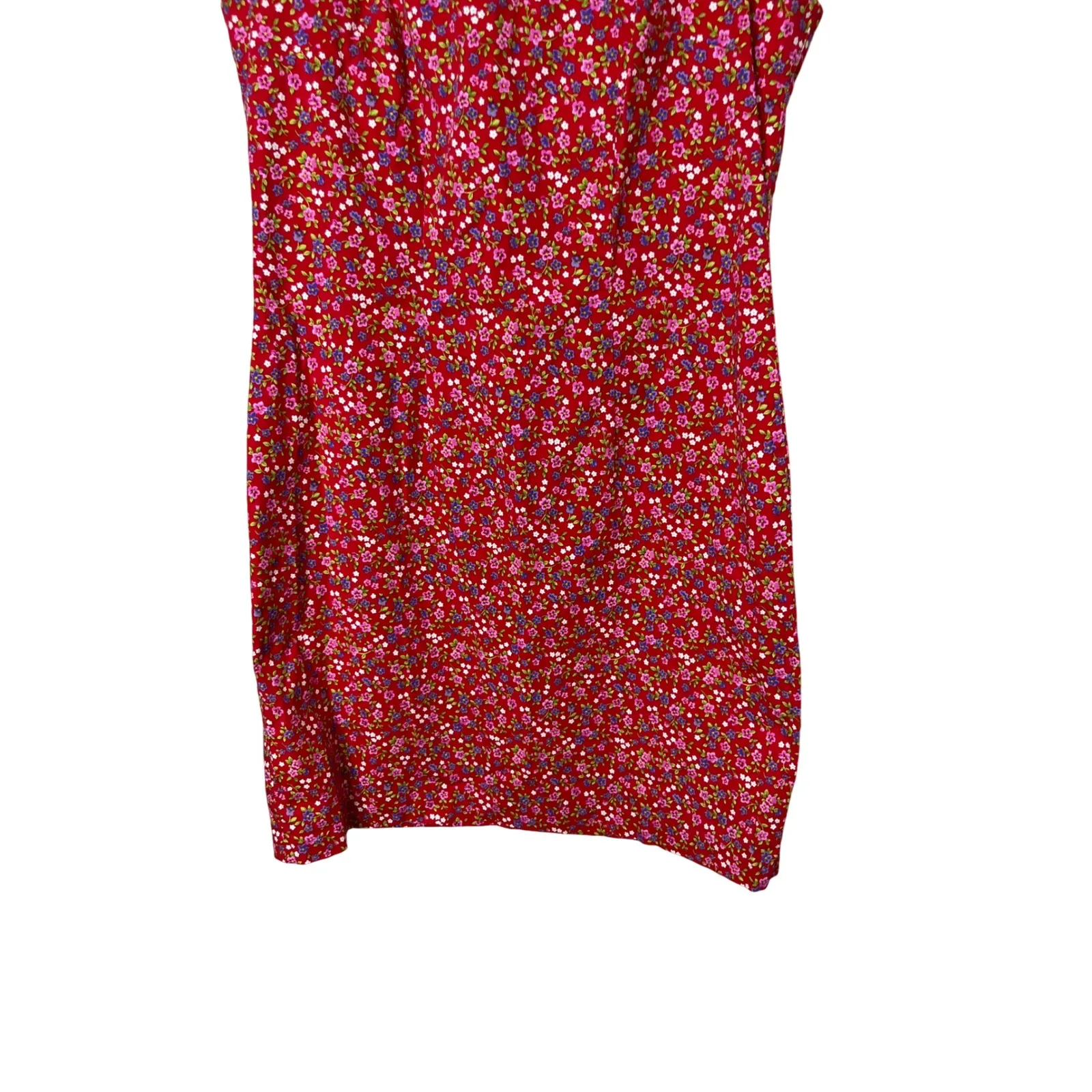 Vintage CDC Floral Print Dress‎ Sleeveless Red Mini Dress Women's Size 8 - Image 3