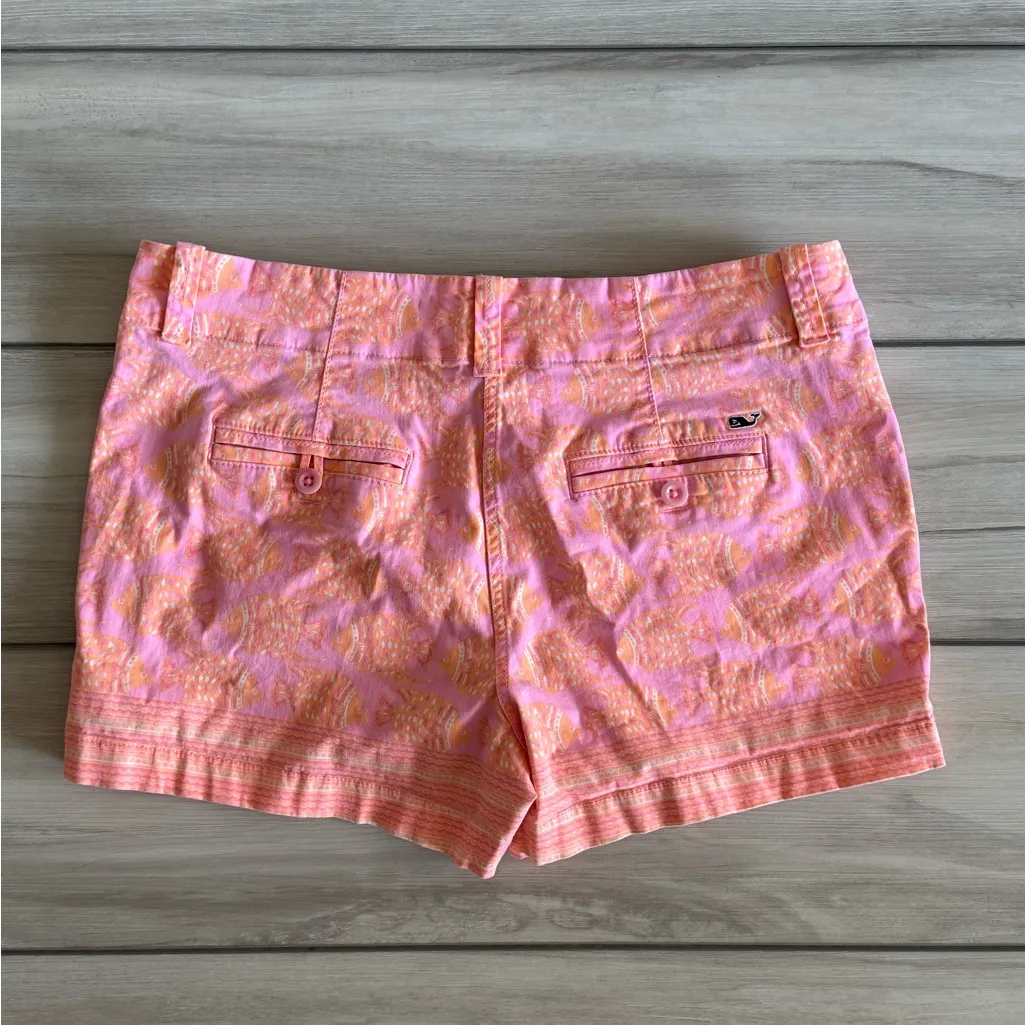 Vineyard Vines Fish Shorts Pink Size 8 EUC - Image 2