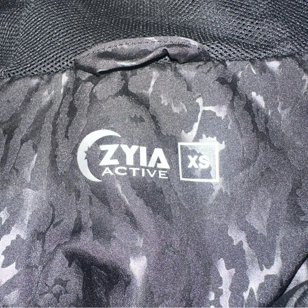 Zyia Active black leopard print bomber jacket windbreaker XS - Image 4