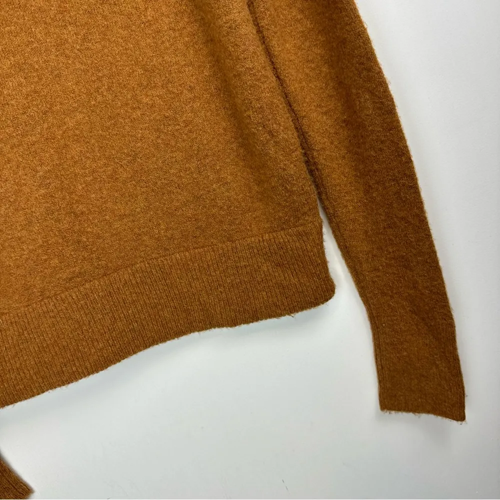 Madewell Wrap Front Pullover Sweater Sz XS Harvest Brown Coziest Knit Wool - Image 14