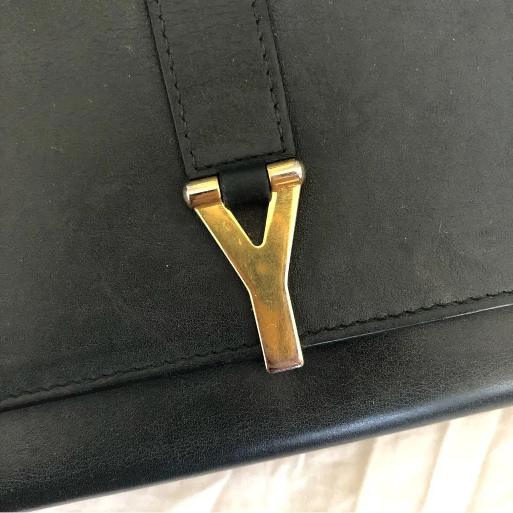 Saint Laurent Wallet YSL Black Leather Gold - Image 3
