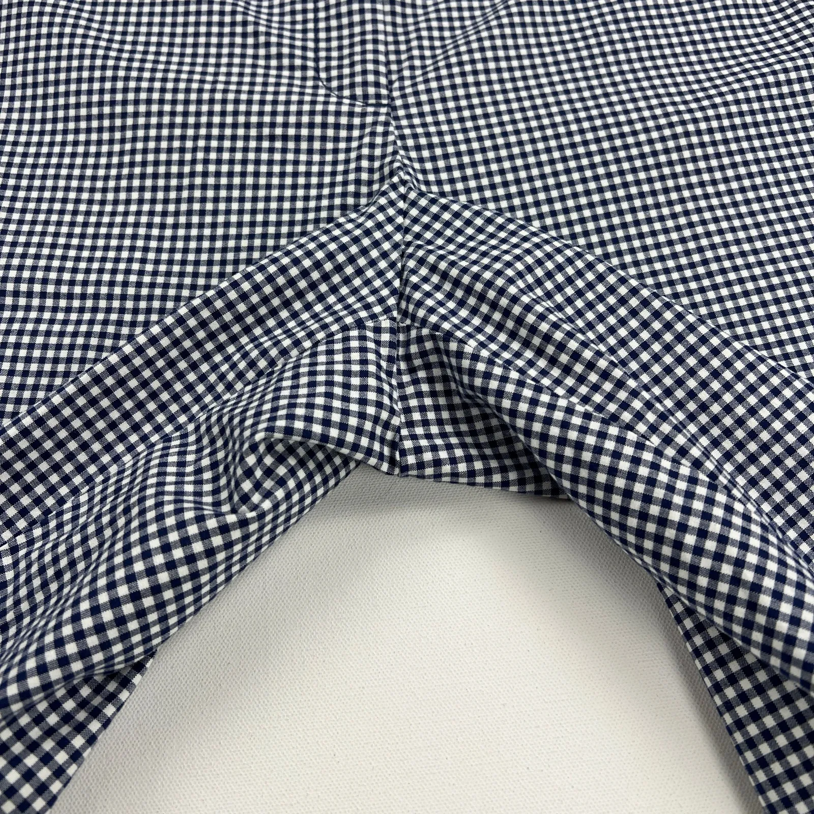 Talbots  Perfect Short 10.5” Navy White Gingham Check Chino Shorts Size 14 - Image 6