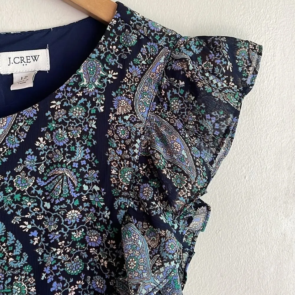 J.Crew Tiered Ruffle Paisley Maxi Dress - Image 7