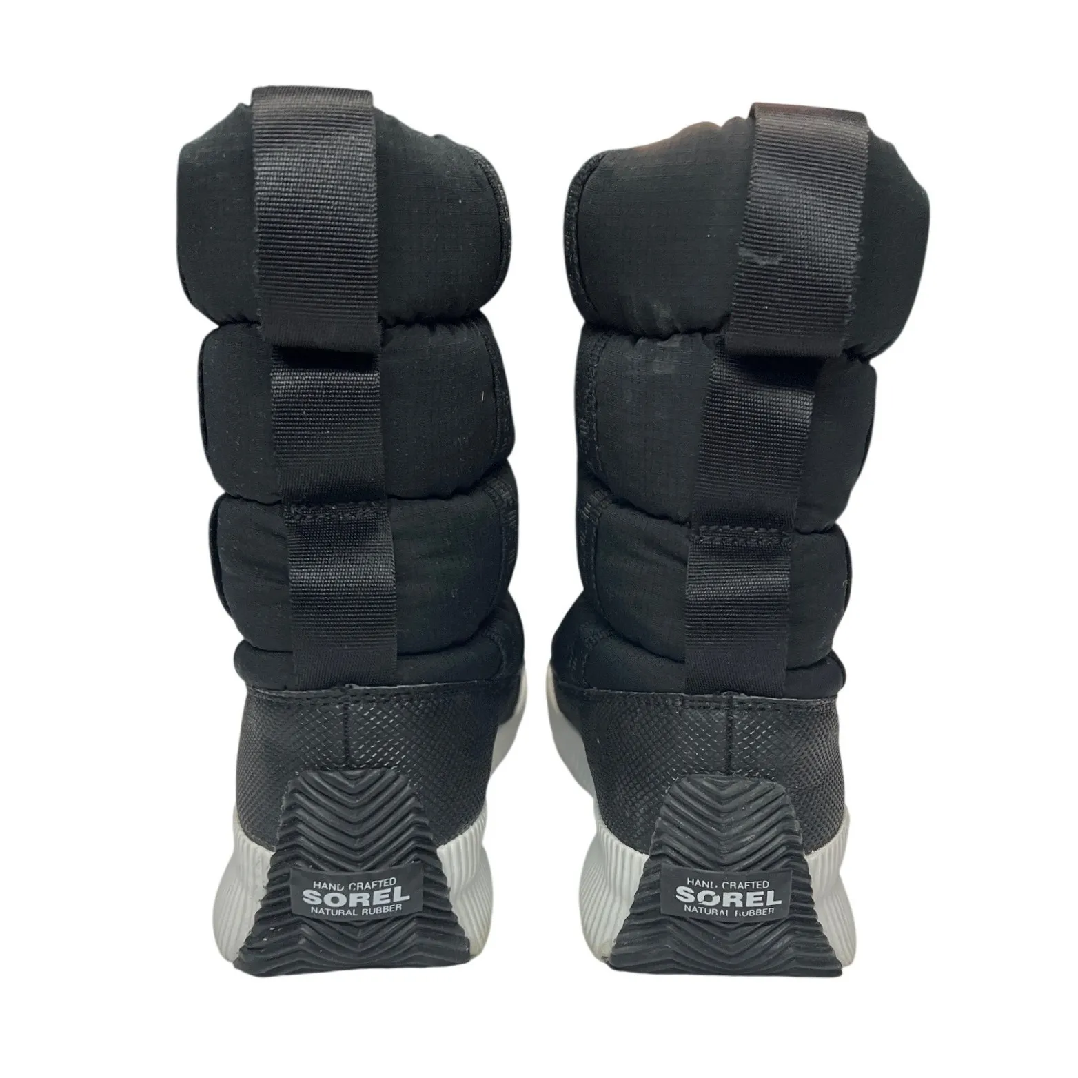 Sorel Out and About Mid Puffer Boots Womens 6.5 Black White EUC - Image 7