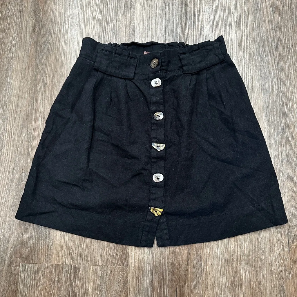 Farm Rio Black‎ Linen blend skirt - Image 2