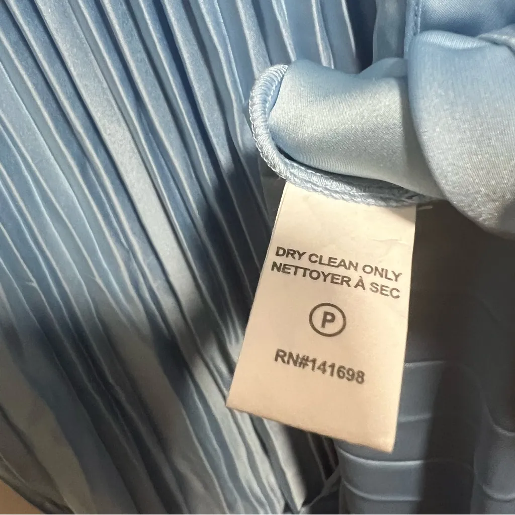 NEW NWT Ramy Brook Fernanda Strapless Pleated Maxi Dress In Misty Blue - Image 14