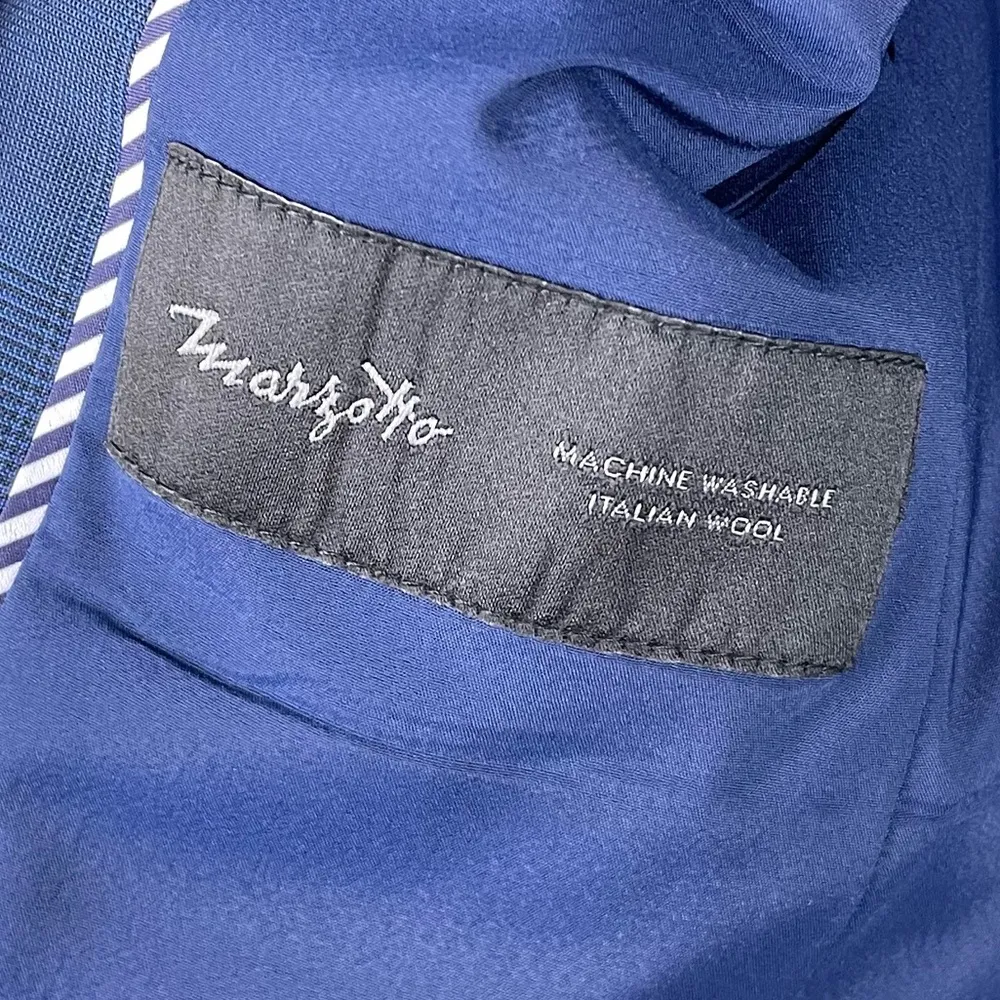 Banana Republic Long and Lean Blazer Marzotto Italian Wool Navy Blue Size 0 - Image 6