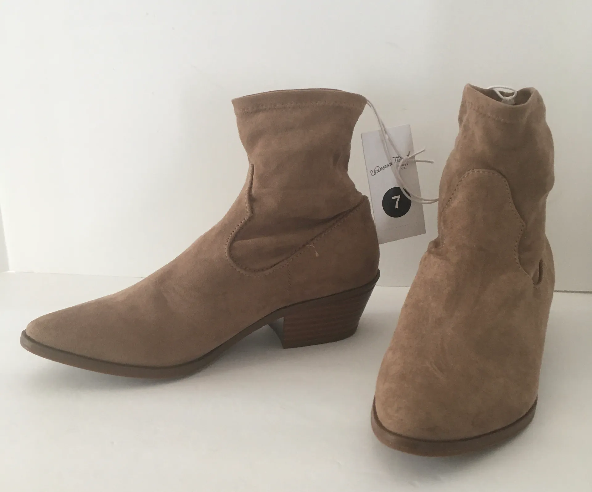 Tan Sock Boots, Size 7 - Image 5