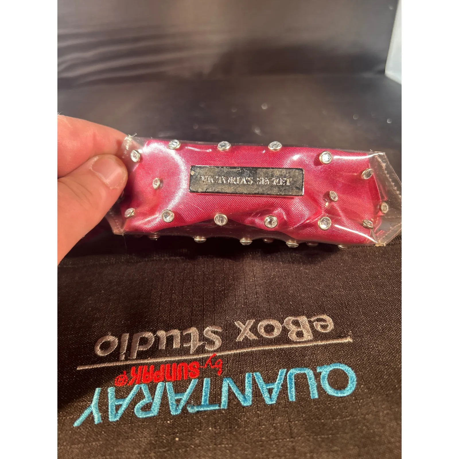 Victorias Secret Mini Bag‎ Studded Clear Wristlet Sparkle Party Purse - Image 2