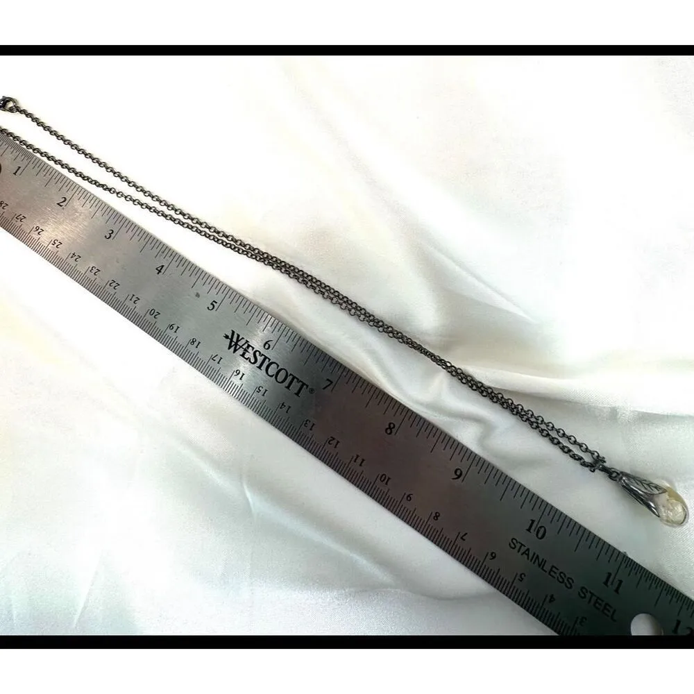 Sterling silver teardrop floating opal pendant necklace - Image 8