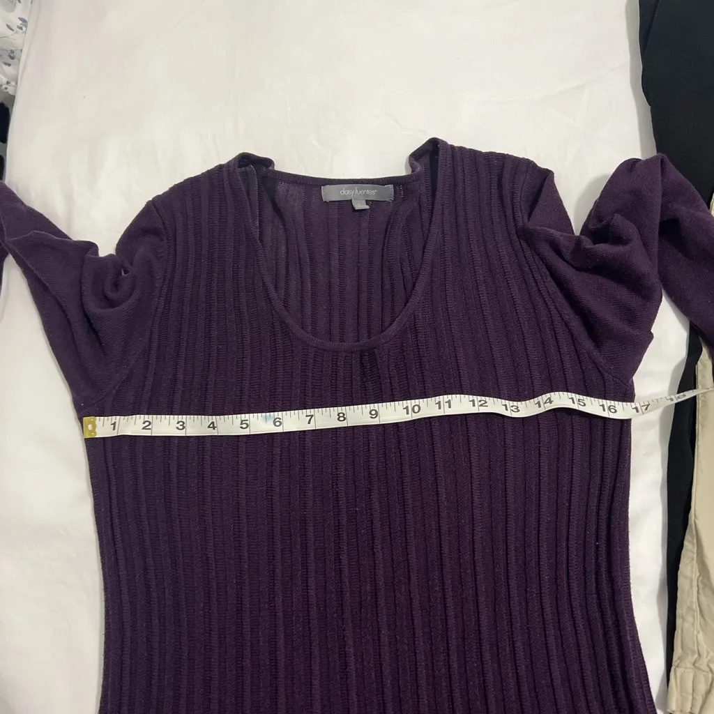 Daisy Fuentes Deep Purple Knit Mini Dress Large - Image 5