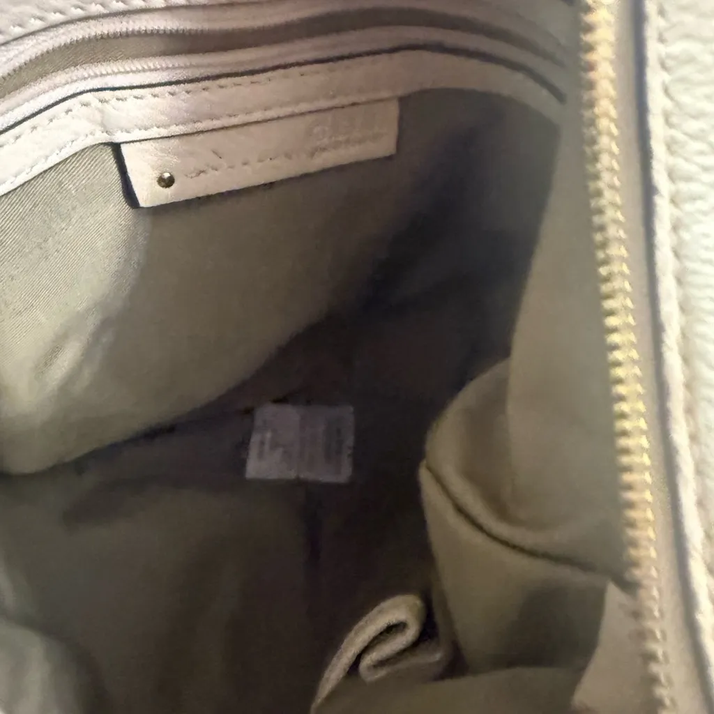 G.I.L.I. Cream Pebbled Leather Fringe Hobo Bag with Tassel White - Image 7