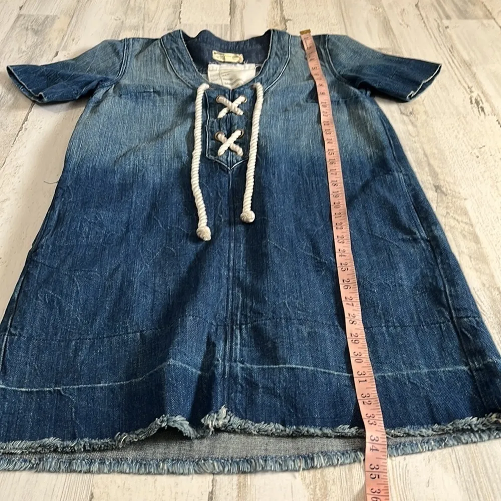 Current Elliott The All Laced Up Civilian Denim Dress - Image 10