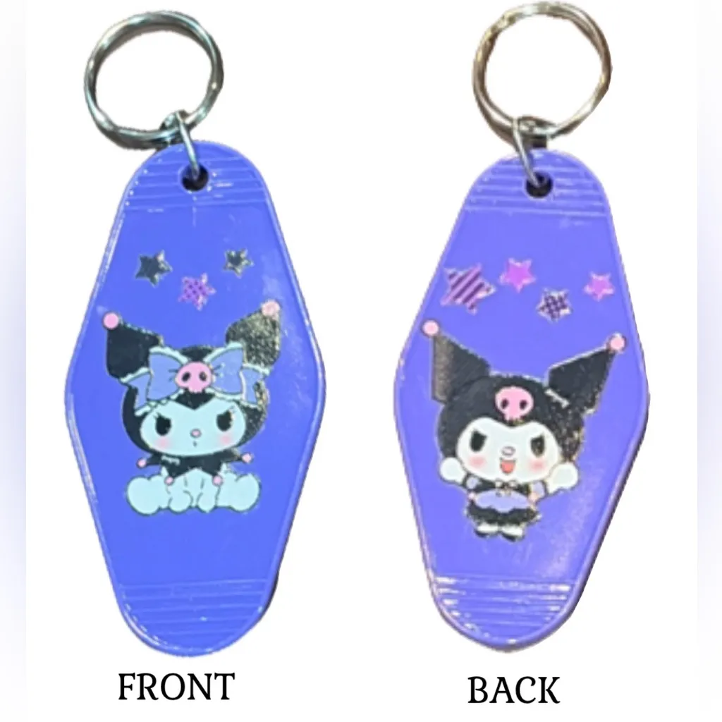 Custom-made Retro Motel-Style Keychain – Kuromi Design - Image 2