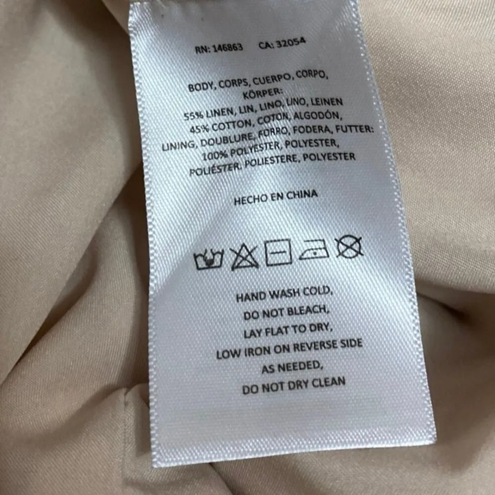 NEW Anthropologie Mare Mare Beige Linen Sleeveless Cami A Line Mini Dress Sz XL - Image 5