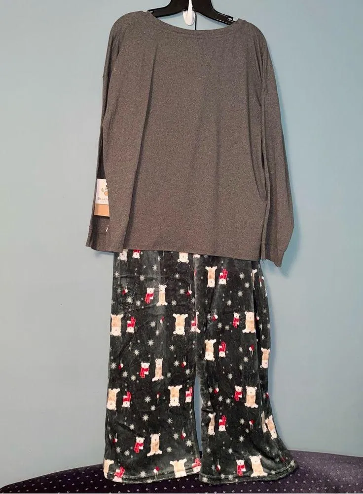 BearPaw 2-Piece Fa La La Pajama Set with Green Fleece Pants Size 2X - Image 8