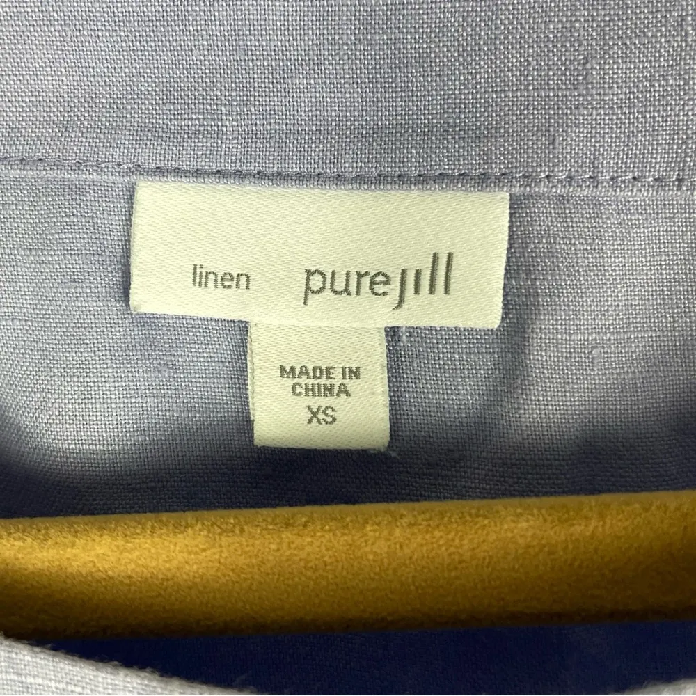 Pure Jill Linen Boatneck Top 3/4 Sleeve Lavender Blue Lilac Size XS - Image 5