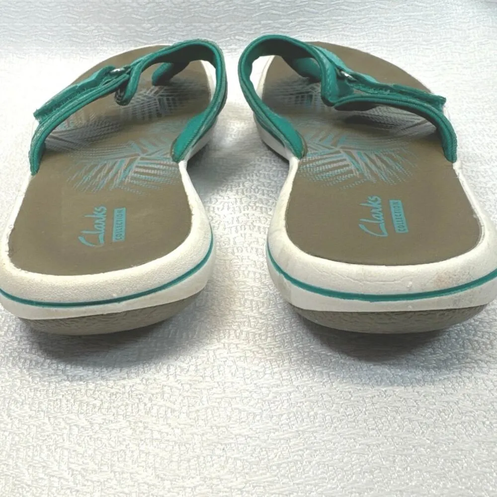 Clarks Turquoise Blue Breeze Sea Flip Flop Sandal women sz 7 - Image 5