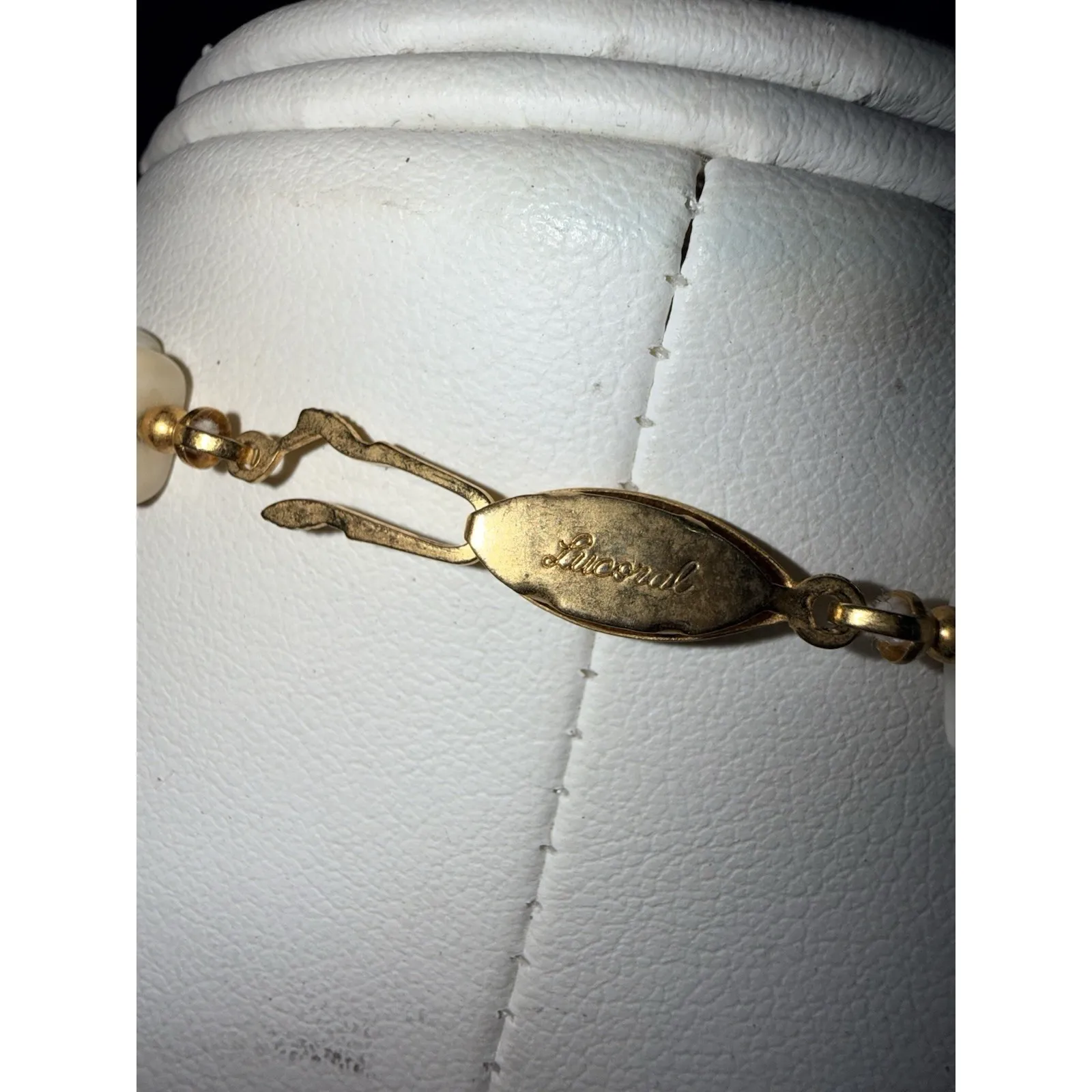 Vintage Lucoral Amber & Pearl Bead Necklace Beachy 18" - Image 4