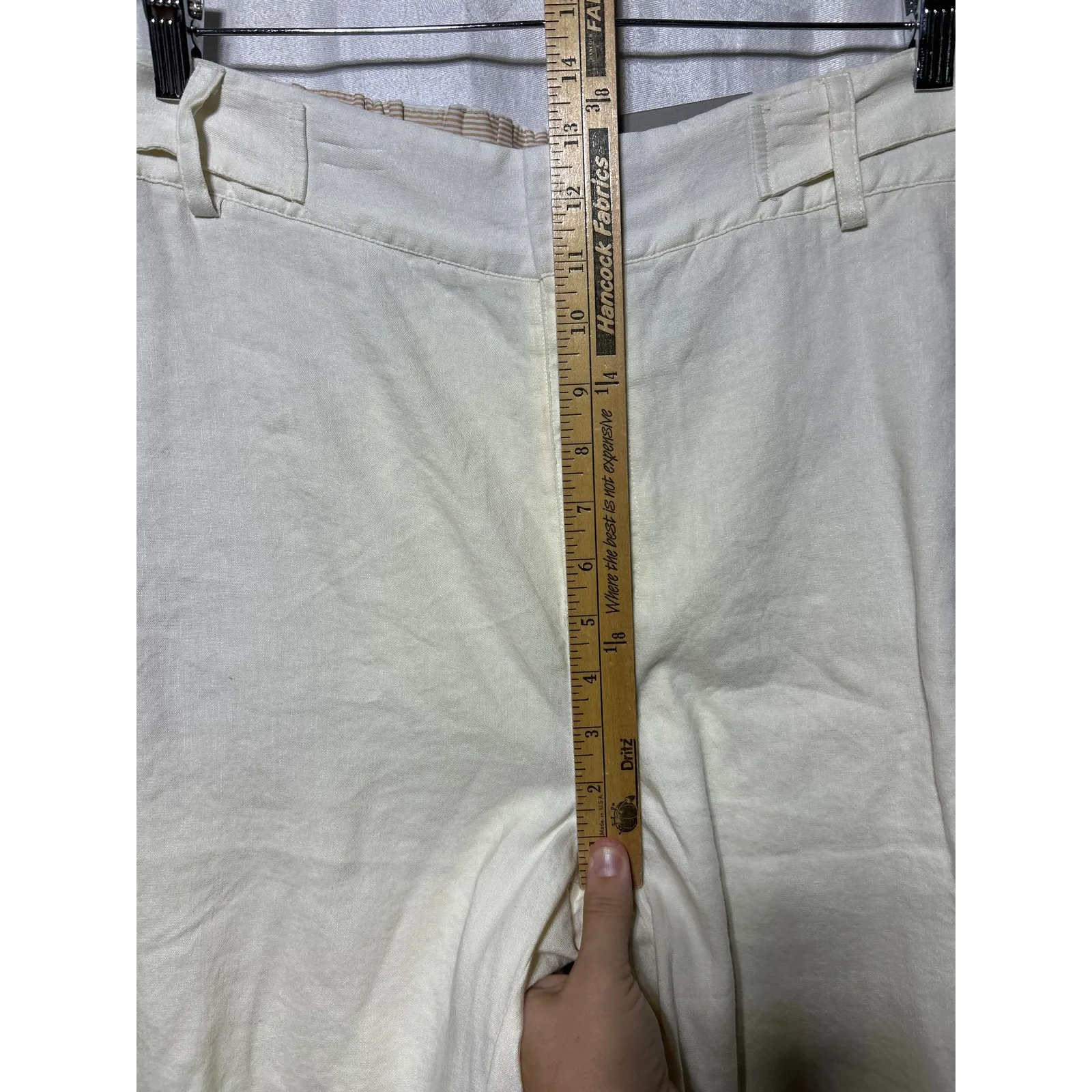 Soft Surroundings Bermuda Shorts Medium PETITE Linen NEW Ecru Shifting Sands - Image 4